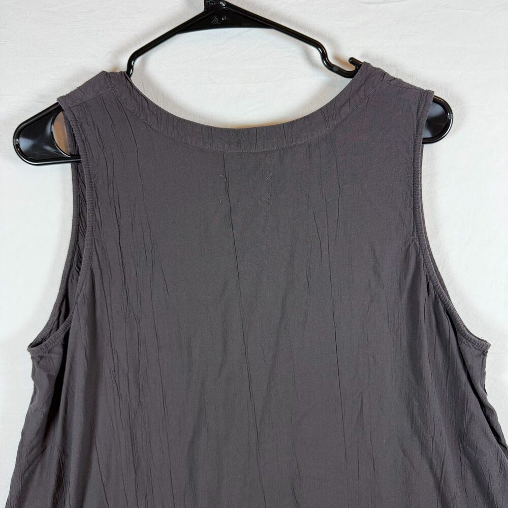 Lou & Grey Charcoal Tassel Tie Swing Dress Sleeveless Size L - Picture 4 of 8